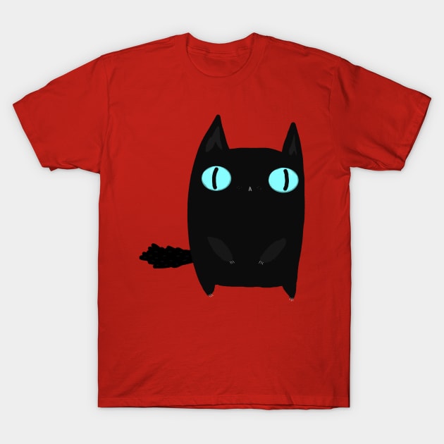 Fat Black Cat T-Shirt by Sophie Corrigan